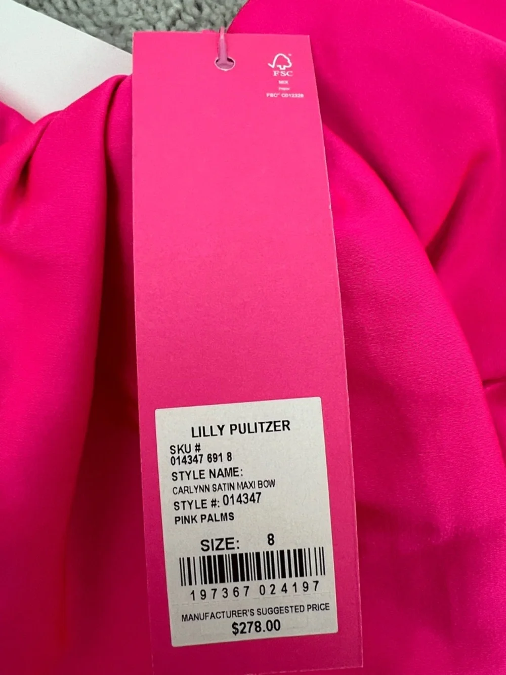 Lilly Pulitzer Carlynn Strapless Bow-Front Maxi Dress in Hot Pink - Picture 2 of 2